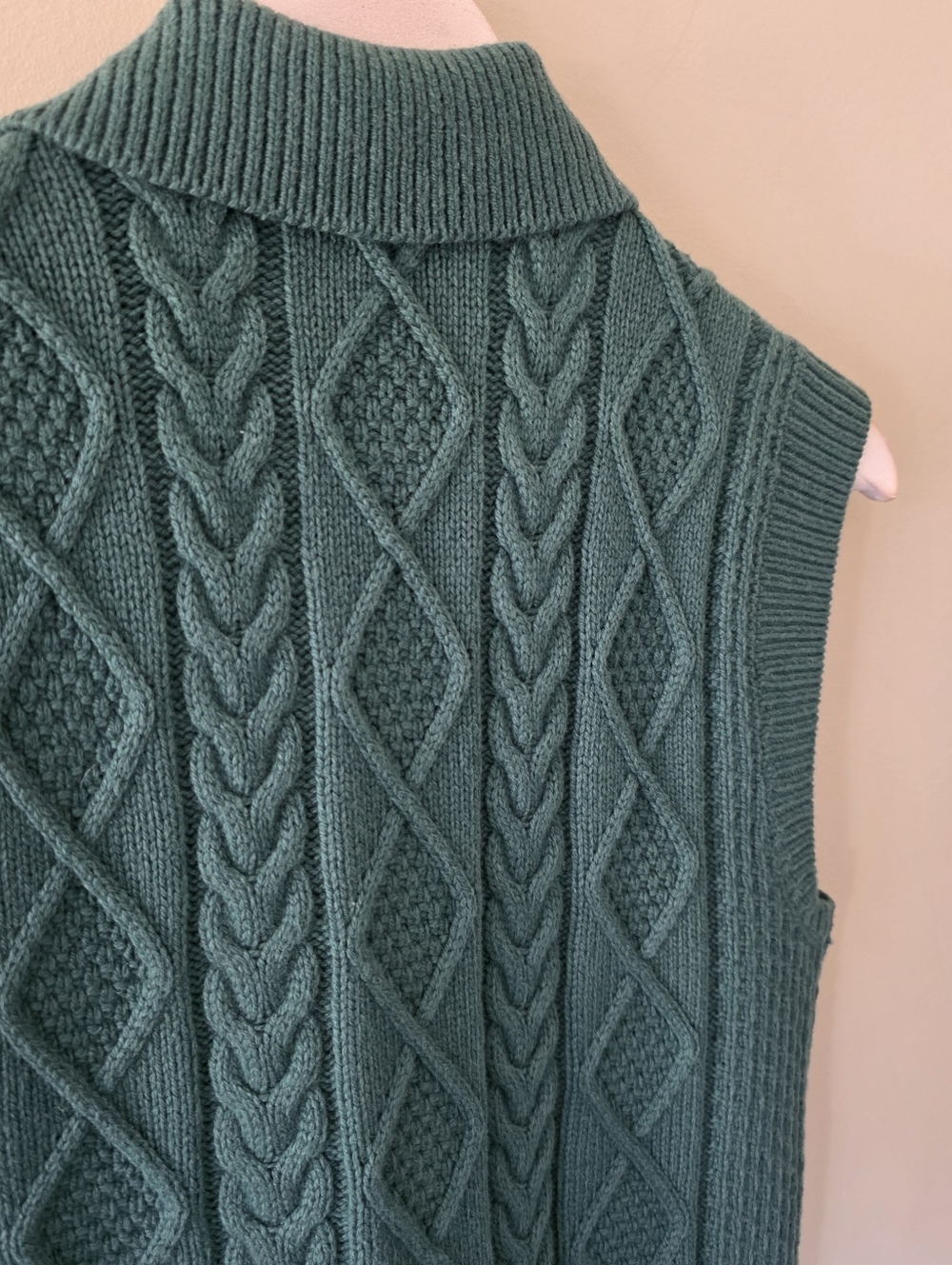 Sunday Best XS Coastal Cottagecore Fisherman Cable Knit Merino Wool Blend Vest - Picture 13 of 15